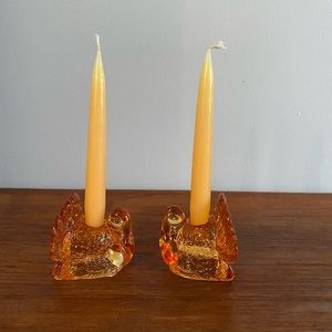 Small pillar candle holders -Turkeys